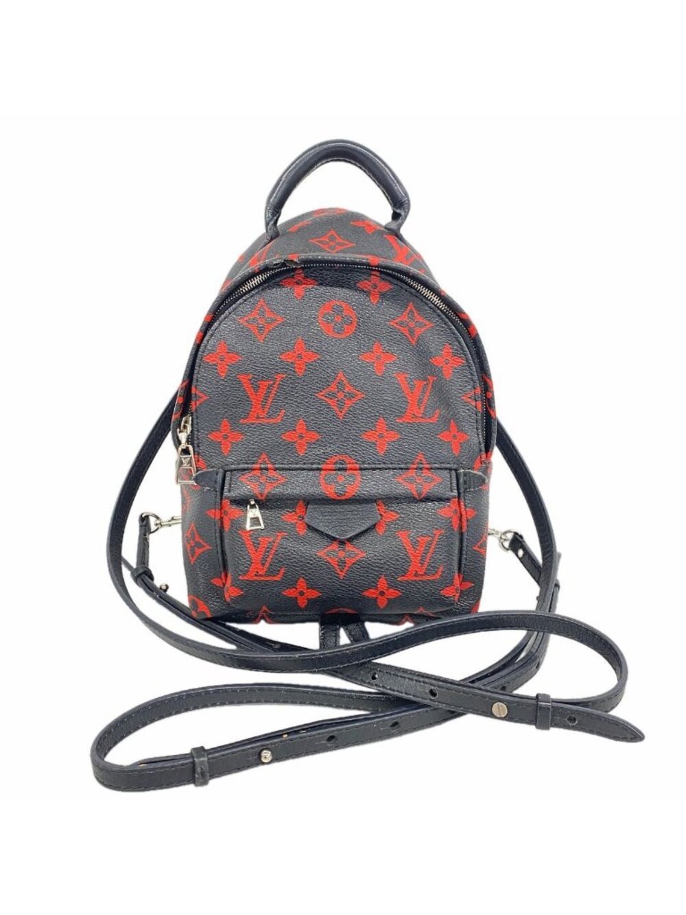 Louis Vuitton Backpack Monogram Enfra Rouge Palm Springs Mini Black Red